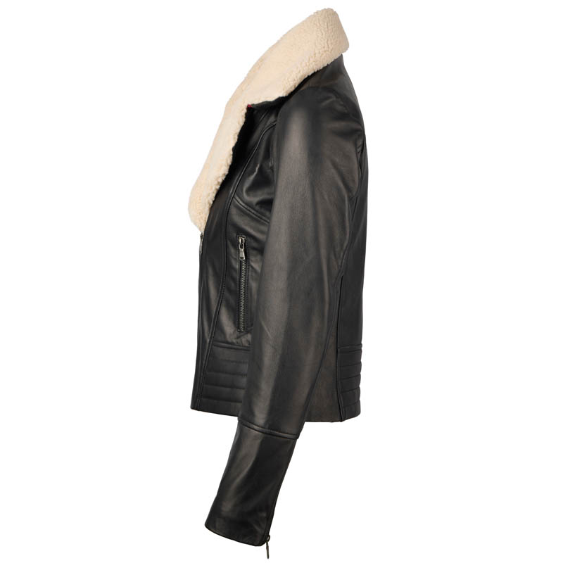 imperial war museums black leather biker aviator jacket RAF duxford side profile